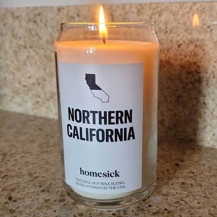 Reviewer’s photo of the Northern California Homesick candle.