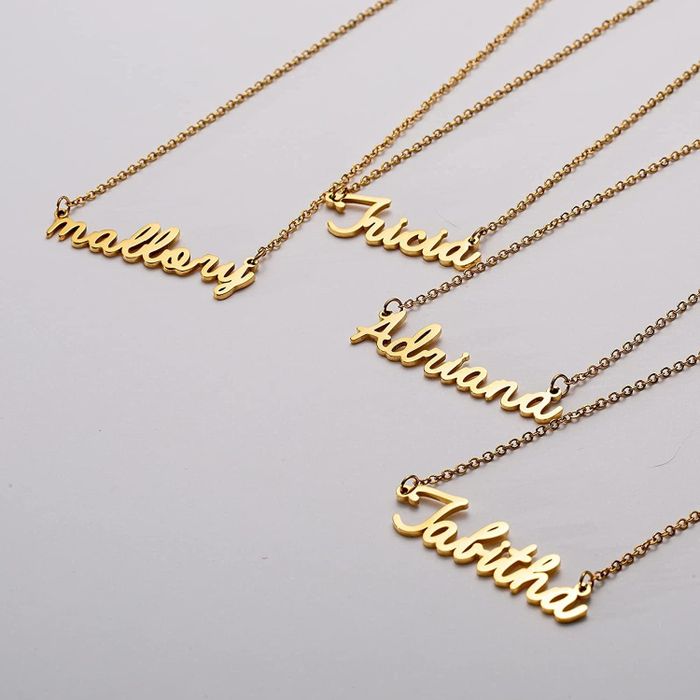 A selection of necklaces displayed on a table