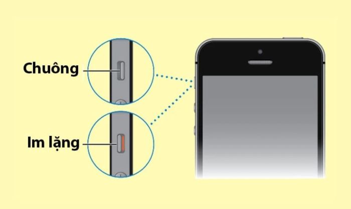 Tắt âm bàn phím iPhone bằng nút gạt