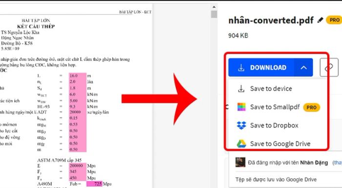 chuyển đổi file excel sang pdf