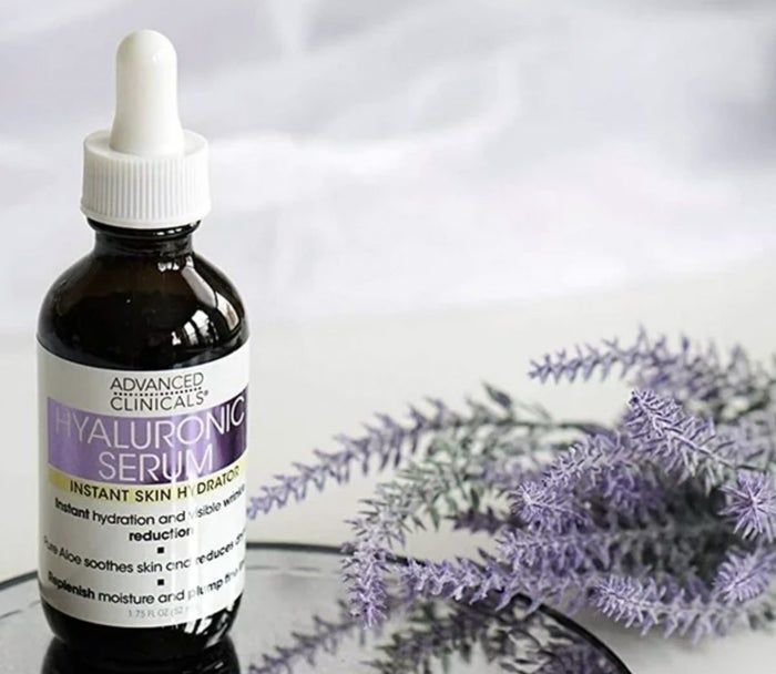 A lavender-infused face serum in a sleek bottle