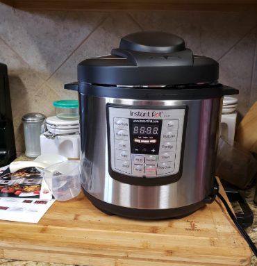 A reviewer’s silver and black Instant Pot, ready to tackle any culinary challenge.