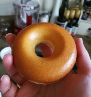 A reviewer’s perfectly made donut.
