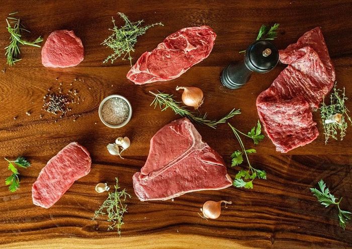 an assortment of various meat cuts