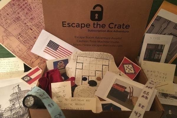 A box filled with sleuthing tools and clues