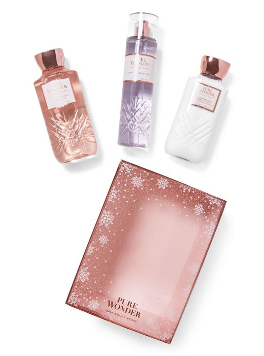The luxurious lotion, shower gel, and body spray trio, ready for gifting