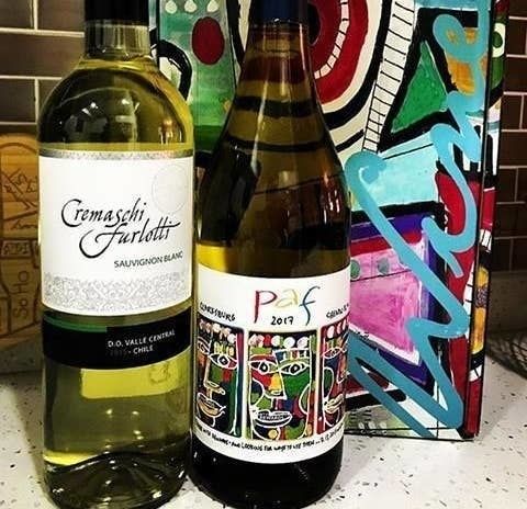 Two bottles of wine.