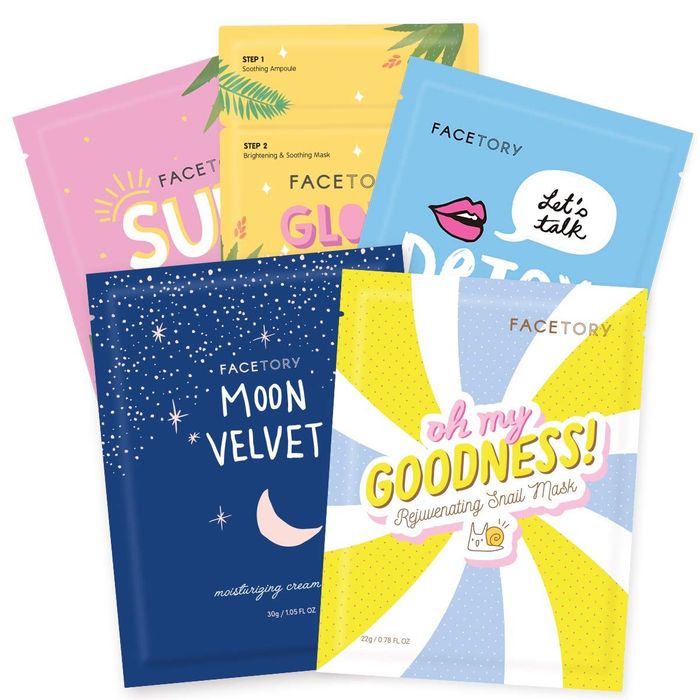 The five sheet masks included in the pack.