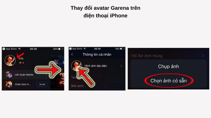 Cách thay đổi ảnh đại diện Garena Liên Quân trên điện thoại