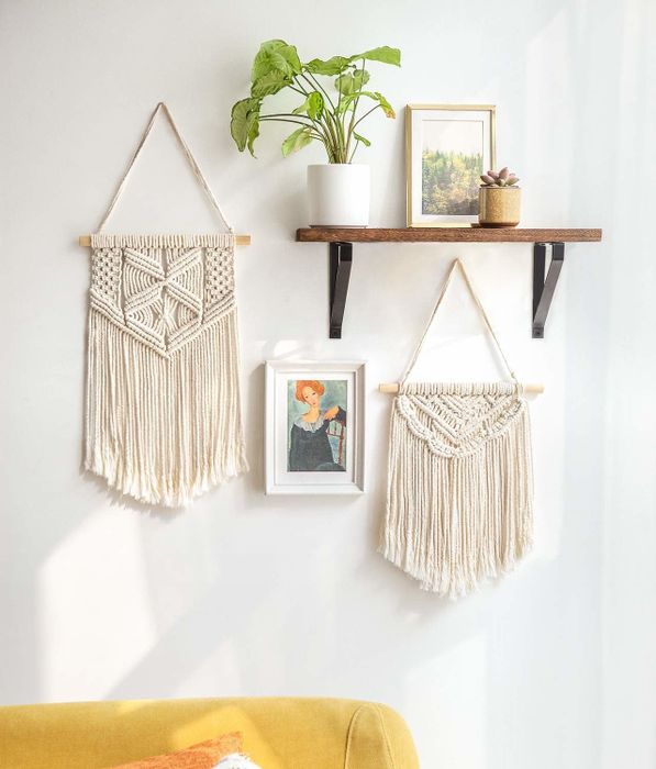 The wall hangings.