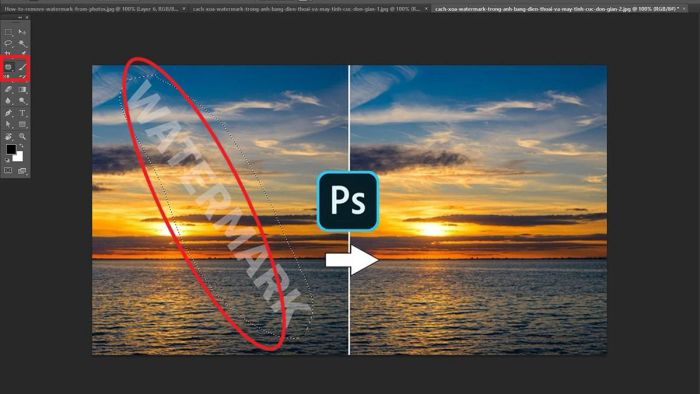 Hướng dẫn xóa watermark trên ảnh bằng phần mềm Photoshop