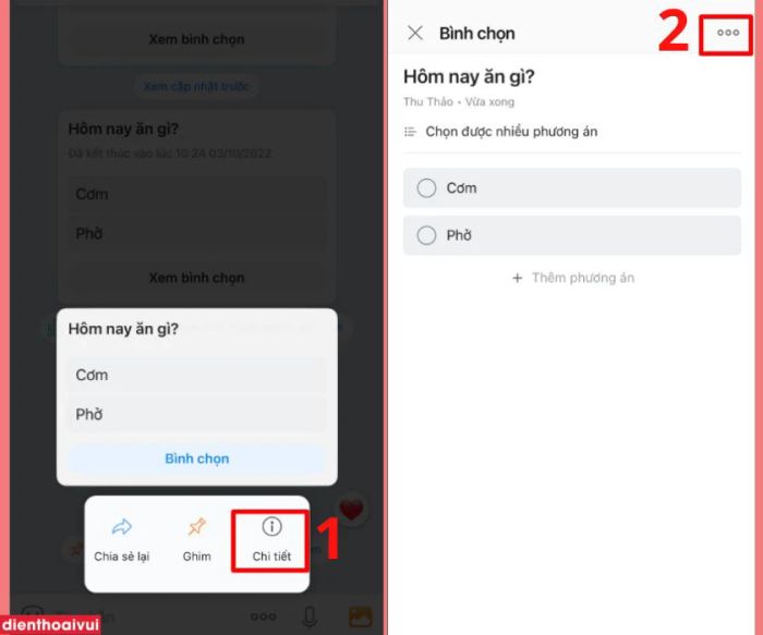 Chọn cuộc bình chọn bạn muốn xóa
