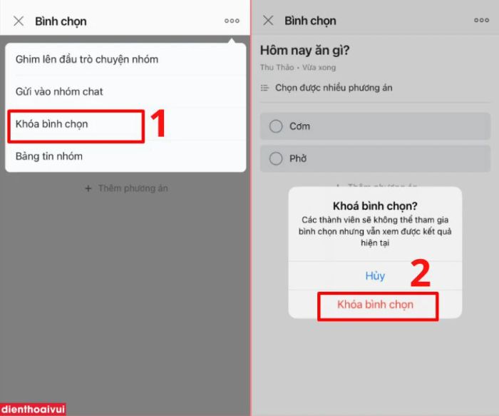 Nhấn để khóa bình chọn