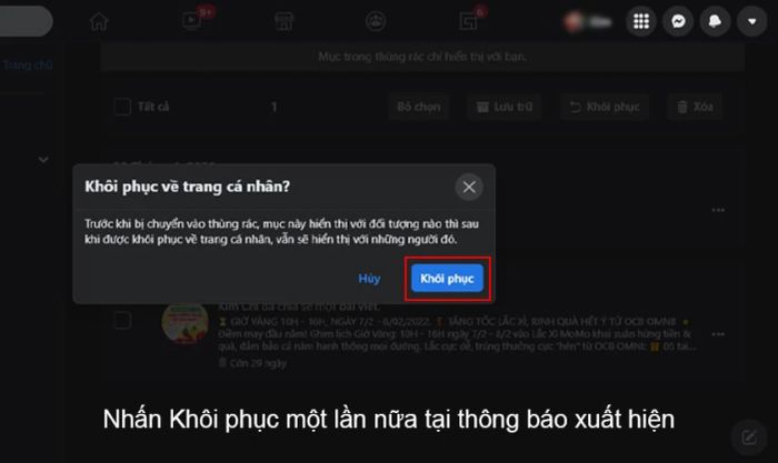 Cách khôi phục, lấy lại bài viết đã xóa trên Facebook từ máy tính một cách dễ dàng