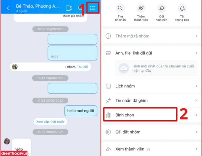 Hướng dẫn tạo bình chọn Zalo trên điện thoại - Bước 1