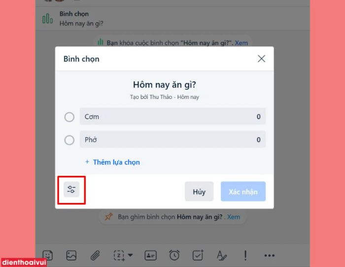 Hướng dẫn khóa bình chọn Zalo trên máy tính - Bước 1