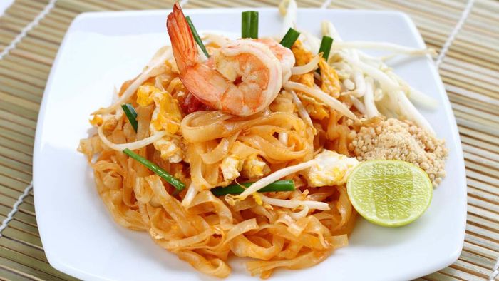 Pad Thai, plated beautifully.