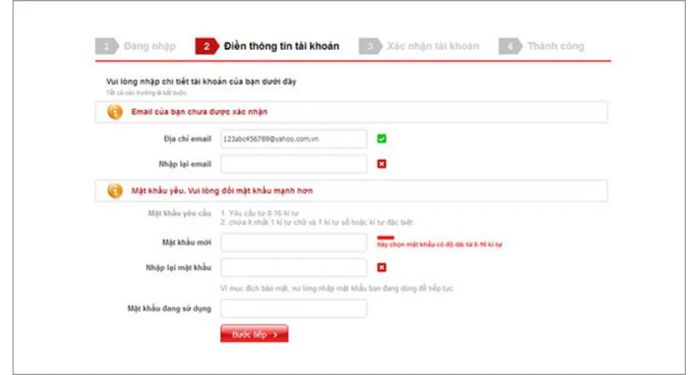 Đặt mật khẩu mới