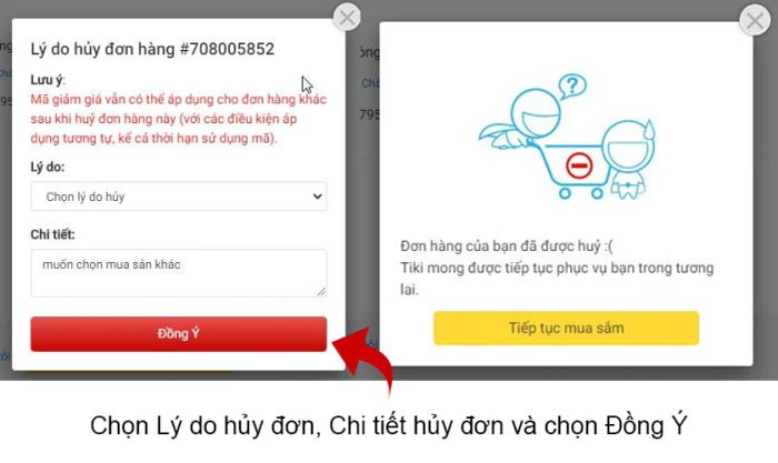 Nhập lý do hủy