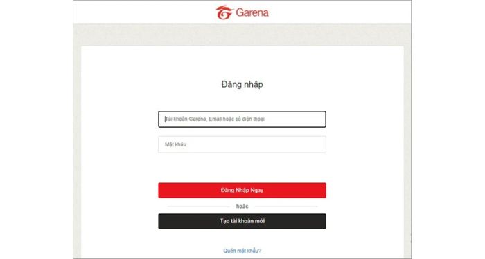 Đăng nhập vào tài khoản Garena của bạn