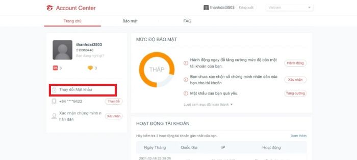 Hãy nhập thông tin tài khoản mà bạn vừa mới mua để đăng nhập.