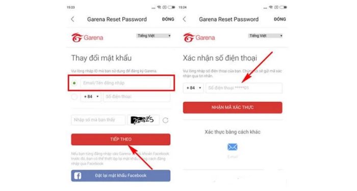 hướng dẫn đổi mật khẩu Garena chi tiết