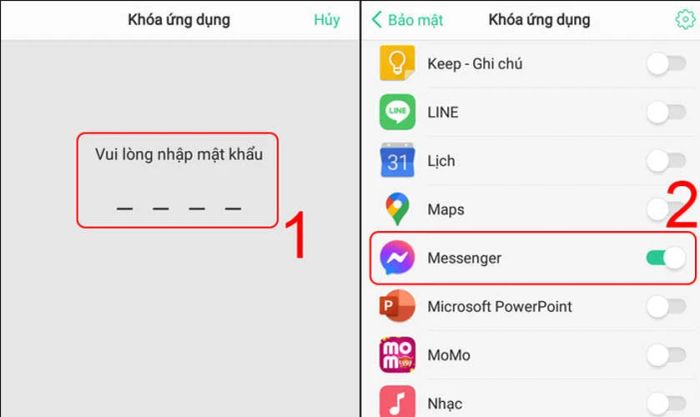 Hướng dẫn cách cài mật khẩu Messenger cho Samsung