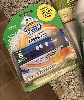 The gel stamp as it appears inside its packaging, ready to tackle the next cleaning session.