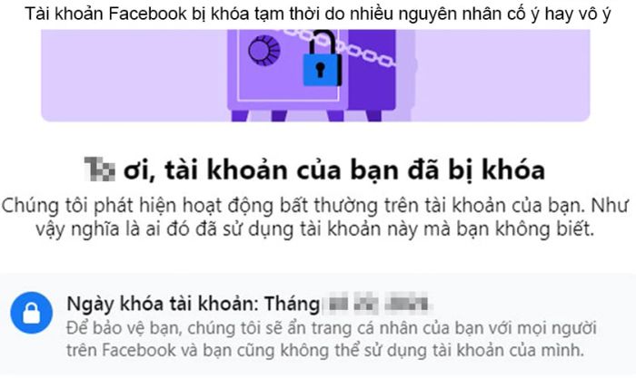 Những lý do khiến tài khoản Facebook bị khóa tạm thời