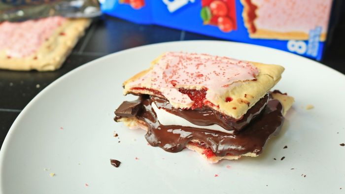 A PopTart s'more placed neatly on a table.