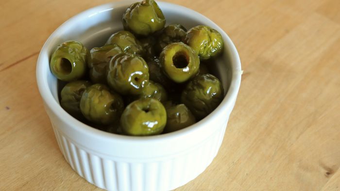 Olives served in a ramekin