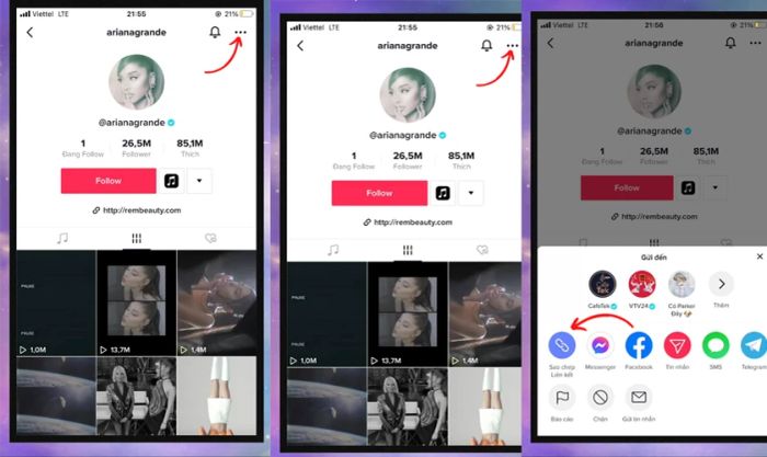 Cách sao chép liên kết TikTok không có logo