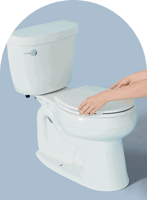 A gif demonstrating how to install the bidet attachment.
