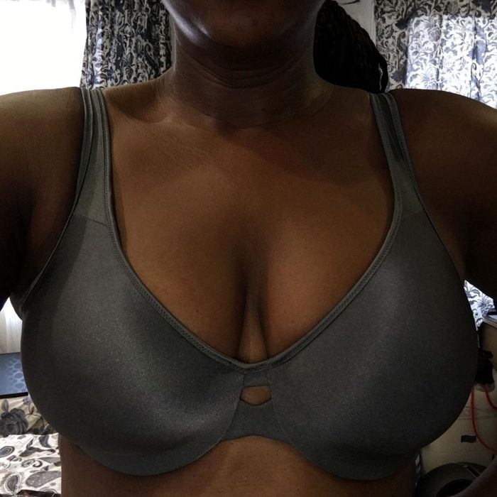 A reviewer modeling the minimizer bra.