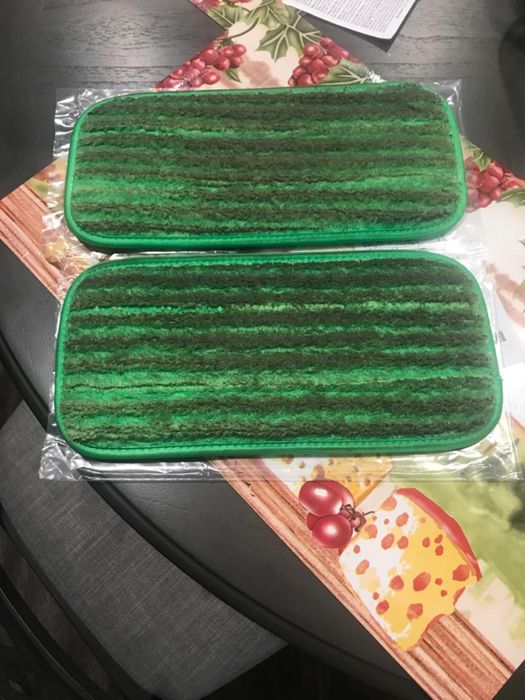 Two dirty mop pads