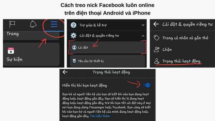 Cách giữ nick Facebook luôn online trên điện thoại Android