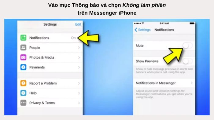 Cách bật và tắt thông báo trên Messenger