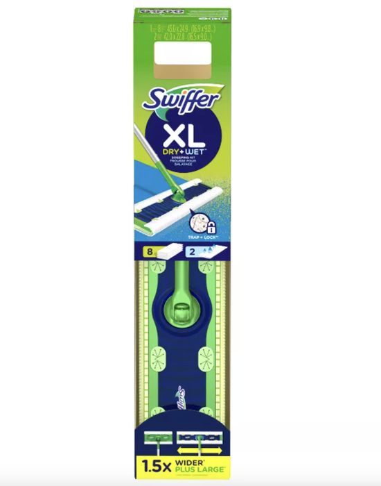 A Swiffer XL shown in its original packaging
