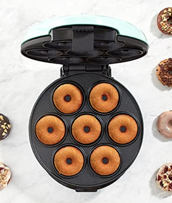 The mini donut machine, capable of making up to seven small donuts at once.