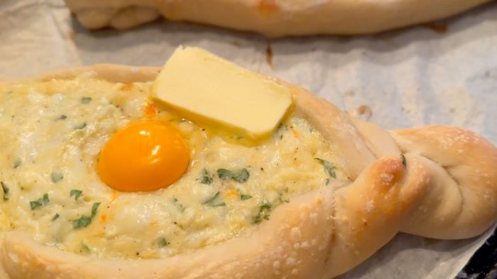 Close-up of khachapuri