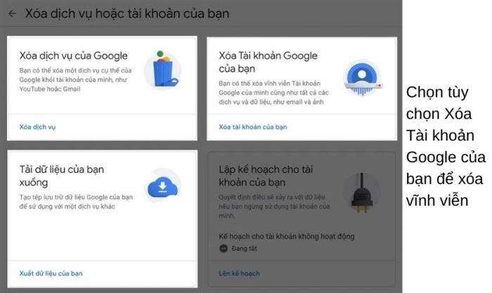 Hướng dẫn xóa tài khoản Google vĩnh viễn trên máy tính – laptop.