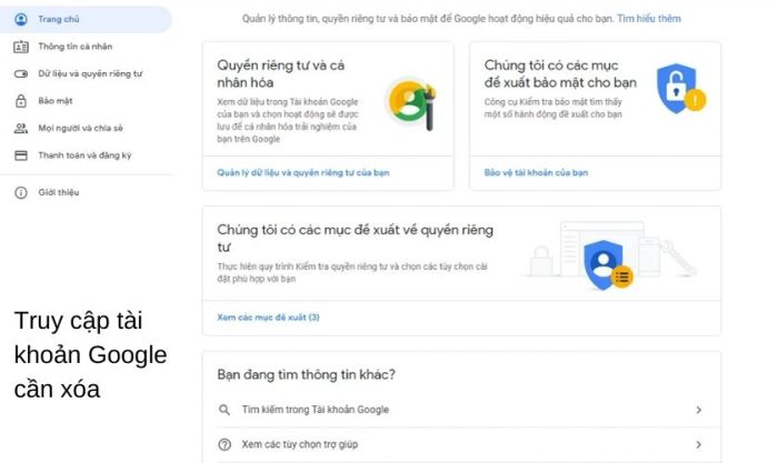 Đăng nhập vào tài khoản mà bạn muốn xóa.