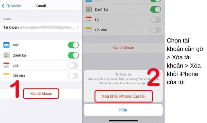 Chọn xóa khỏi iPhone
