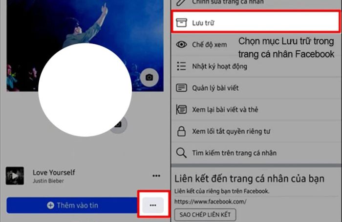 Chọn mục Lưu trữ