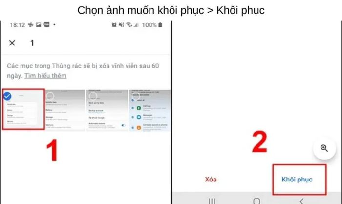 Khôi phục ảnh, video đã xóa từ Google Photos