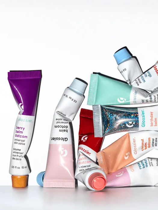 Various lip balm tubes in different shades and flavors