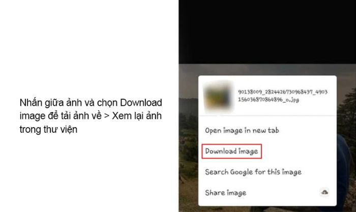 Tải ảnh về trực tiếp trên điện thoại của bạn