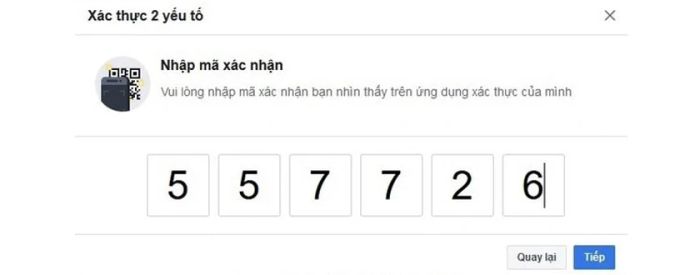 Nhấn vào “Tiếp” để tiếp tục