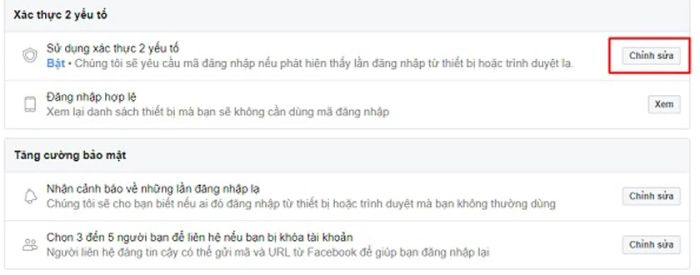 Nhấn vào chỉnh sửa để tiếp tục