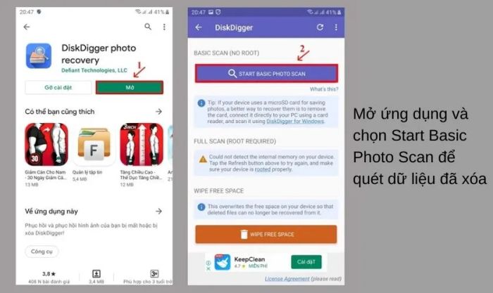 Khôi phục ảnh và video đã bị xóa trên thiết bị Android bằng ứng dụng DiskDigger Photo Recovery